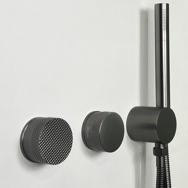 Como Mood 60 Plus 2-weg douchekraan in gunmetal met handdouche set