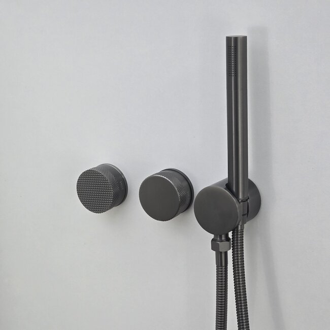 Como Mood 60 Plus 2-weg douchekraan in gunmetal met handdouche set