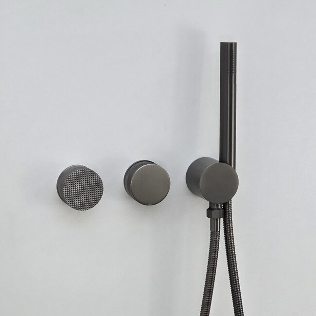 Como Mood 60 Plus 2-weg douchekraan in gunmetal met handdouche set