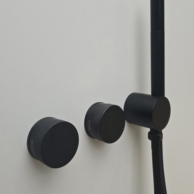 Como Douchekraan zwart Mood 60 Plus met handdouche set-2 weg