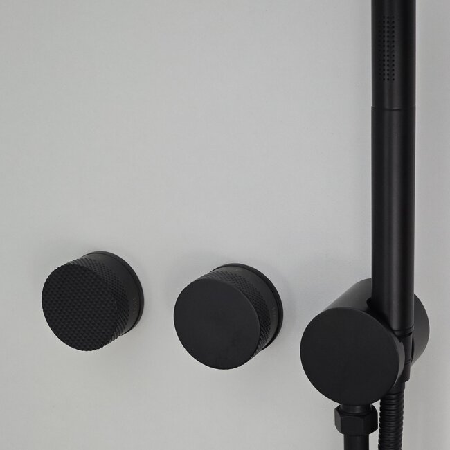 Como Douchekraan zwart Mood 60 Plus met handdouche set-2 weg