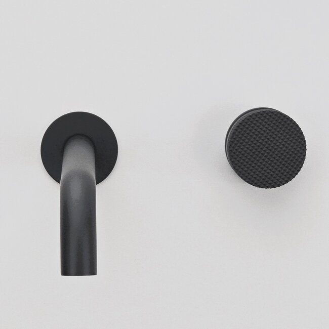 Como Mood 60 wastafelkraan zwart inbouw. 20cm uitloop met binnendeel. Compleet matzwarte inbouwkraan