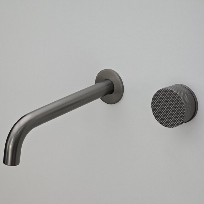 Como Mood 60 Plus inbouwkraan voor wastafels – Gunmetal – 20 cm uitloop – Compleet wastafelkraan met inbouwdeel