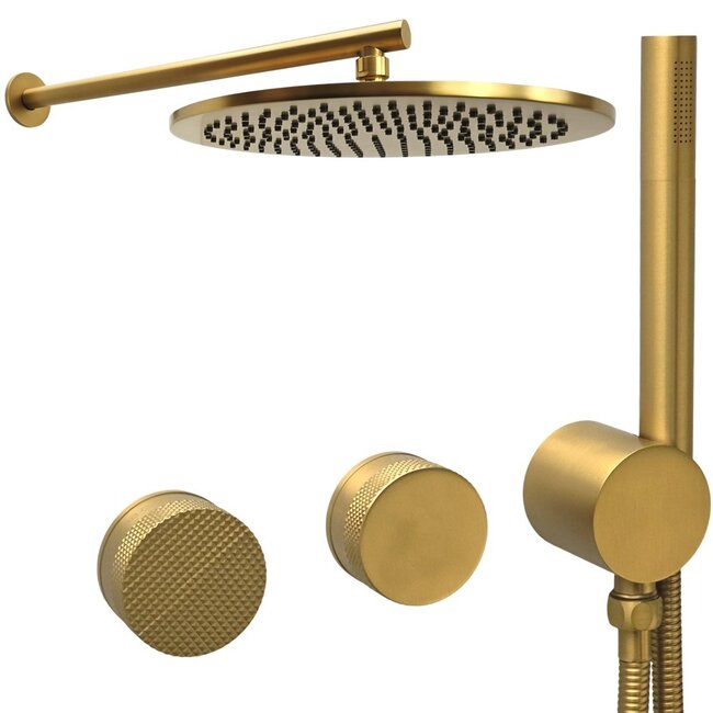 Como Inbouw Douche-set Goud Mood 60 Plus met 30 cm hoofddouche-2 varianten