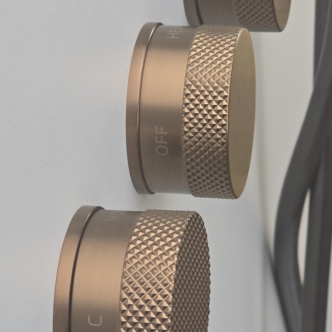 Como Mood 60 Plus inbouw douchekraan geborsteld rosé goud, thermostaat - 3 weg