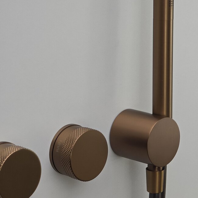 Como Mood 60 Plus inbouw douchekraan geborsteld rosé goud, thermostaat - 3 weg