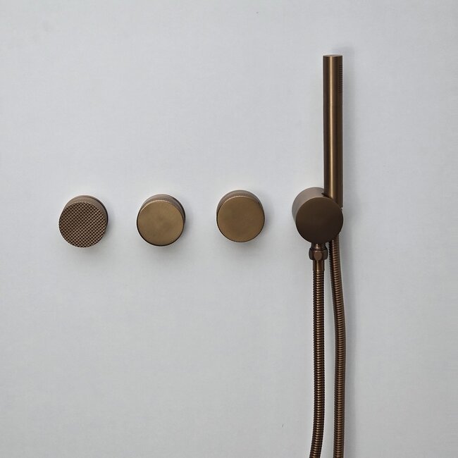 Como Mood 60 Plus inbouw douchekraan geborsteld rosé goud, thermostaat - 3 weg