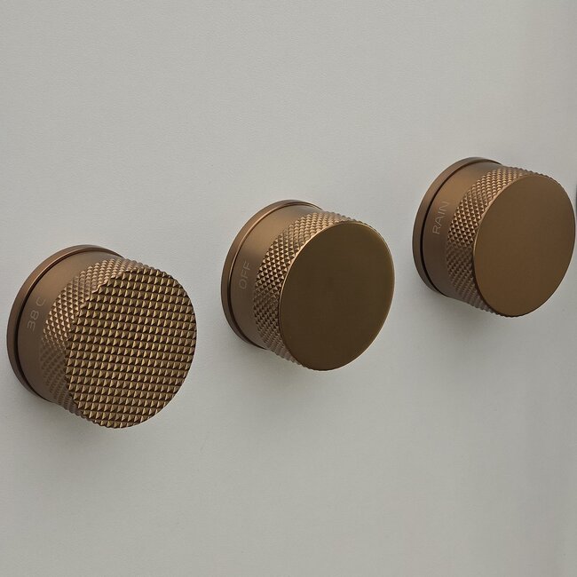 Como Mood 60 Plus inbouw douchekraan geborsteld rosé goud, thermostaat - 3 weg