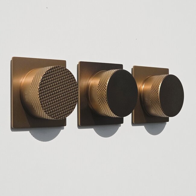 Como Mood 60 Plus inbouw douchekraan geborsteld rosé goud, thermostaat - 3 weg