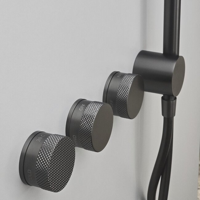 Como Mood 60 Plus inbouw douchekraan geborsteld  gunmetal, thermostaat - 3 weg