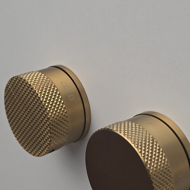 Como Mood 60 Plus inbouw douchekraan geborsteld goud, thermostaat - 3 weg