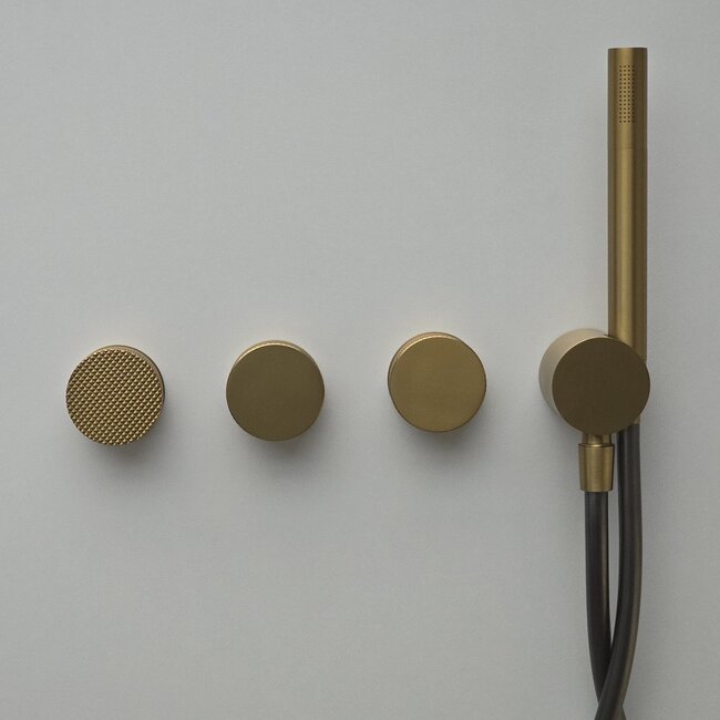 Como Mood 60 Plus inbouw douchekraan geborsteld goud, thermostaat - 3 weg