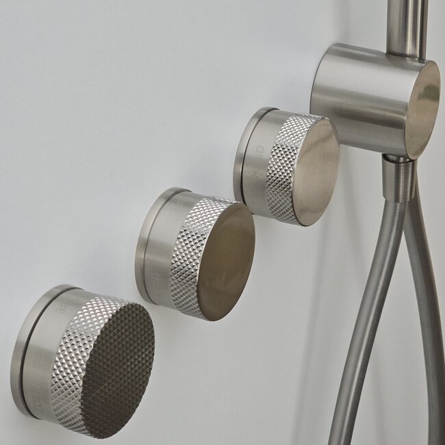 Como Mood 60 Plus inbouw douchekraan geborsteld nikkel, thermostaat - 3 weg