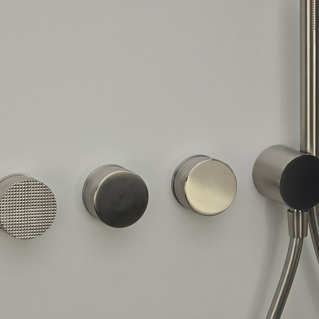 Como Mood 60 Plus inbouw douchekraan geborsteld nikkel, thermostaat - 3 weg