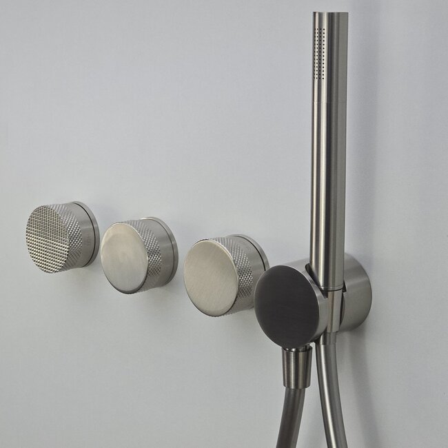 Como Mood 60 Plus inbouw douchekraan geborsteld nikkel, thermostaat - 3 weg