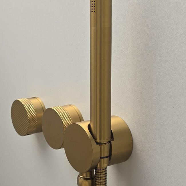 Como Badkraan messing goud met handdouche Mood 60 Plus-compleet set