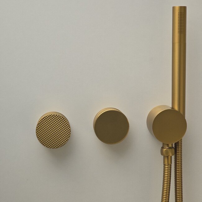 Como Badkraan goud met handdouche Mood 60 Plus-compleet set