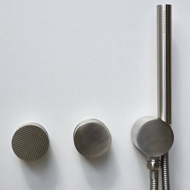 Como Badkraan Mood 60 Plus nikkel met handdouche-set