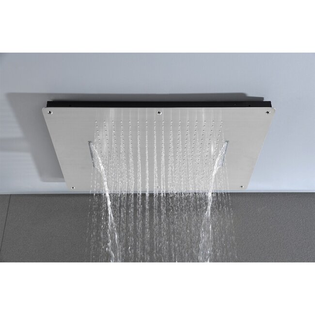 Como  Regendouche Plafond Mood 60 SPA met waterval geborsteld nikkel  PVD