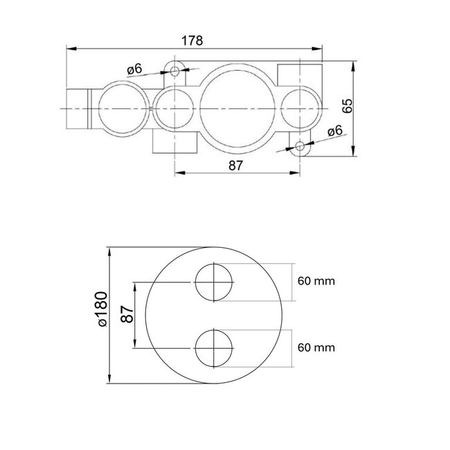 Como Douchekraan inbouw Mood 60 Plus rose goud 2 weg inbouw-thermostaat