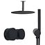 Como Zwarte regendouche inbouw Mood 60 Plus met plafond douchekop. Compleet set