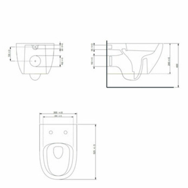 Van Marcke Carissa Mat zwart wandcloset-randloze met softclose wcbril