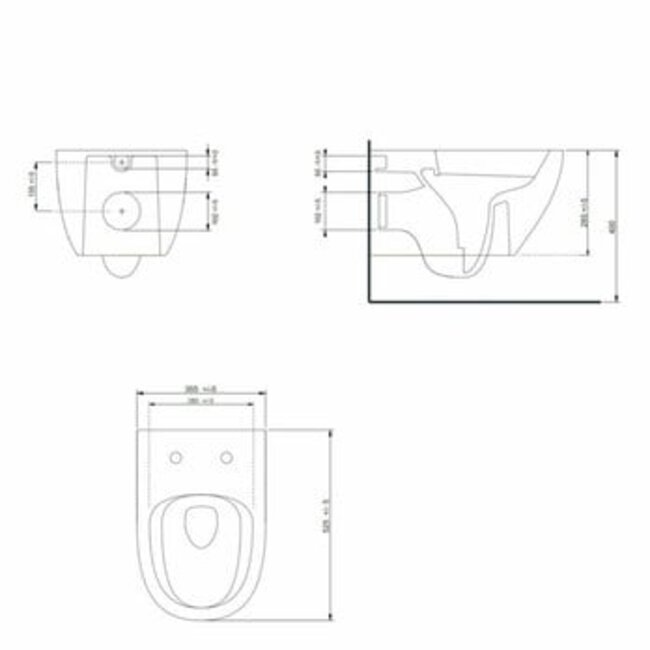 Carissa wandcloset mat antraciet-randloze met softclose wcbril