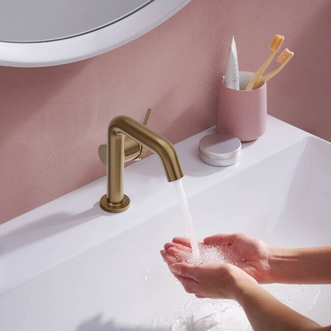 Hansgrohe Tecturis S Fine CoolStart wastafelkraan verlaagd -Brons