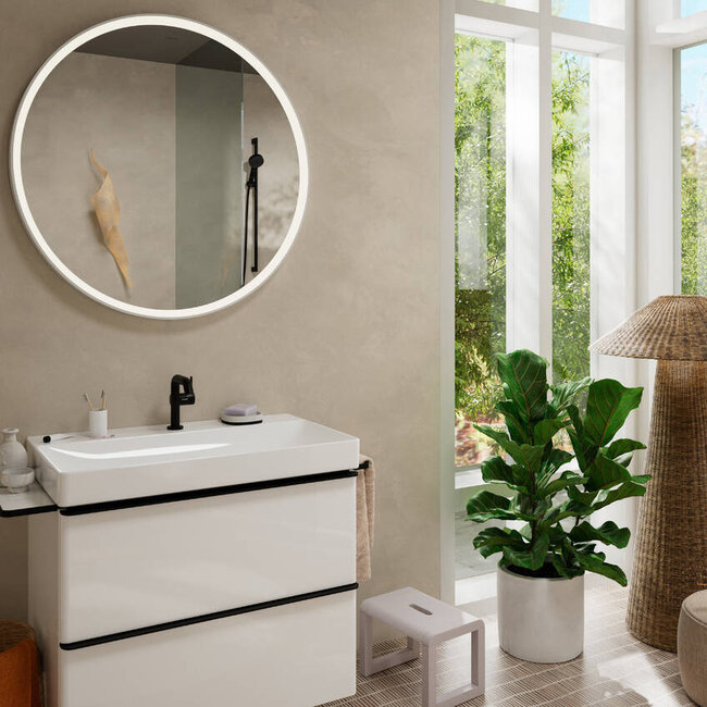 Hansgrohe Tecturis S 110 Zwarte Wastafelkraan – CoolStart, Zonder Waste