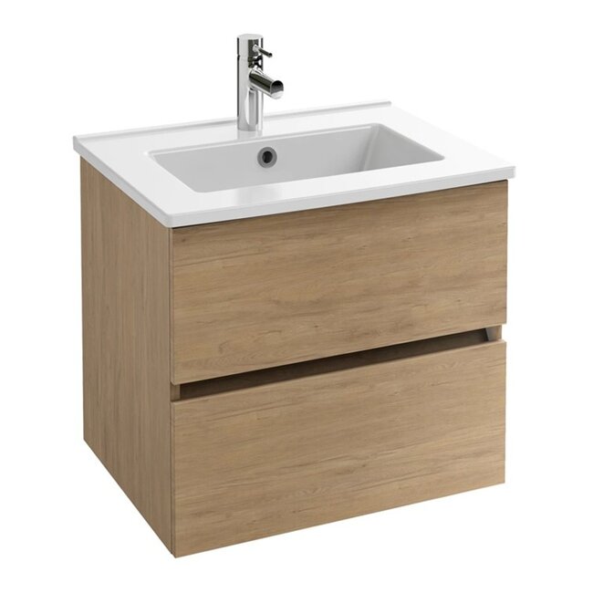 Tolbiac 80cm badkamermeubelset eiken met led spiegel