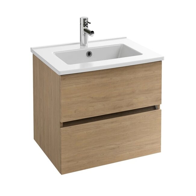 Sanitear Tolbiac 60cm badkamermeubelset eiken met led spiegel