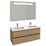 Sanitear Tolbiac 120cm badkamermeubelset eiken 4 laden met led spiegel