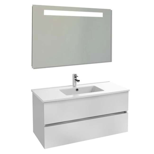 Tolbiac 100cm badkamermeubelset wit met led spiegel