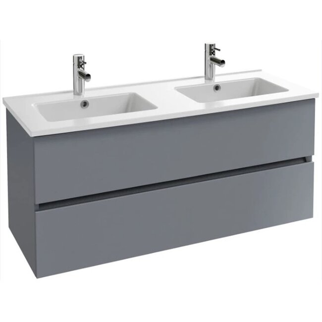 Sanitear Tolbiac 120cm badkamermeubelset antraciet met led spiegel