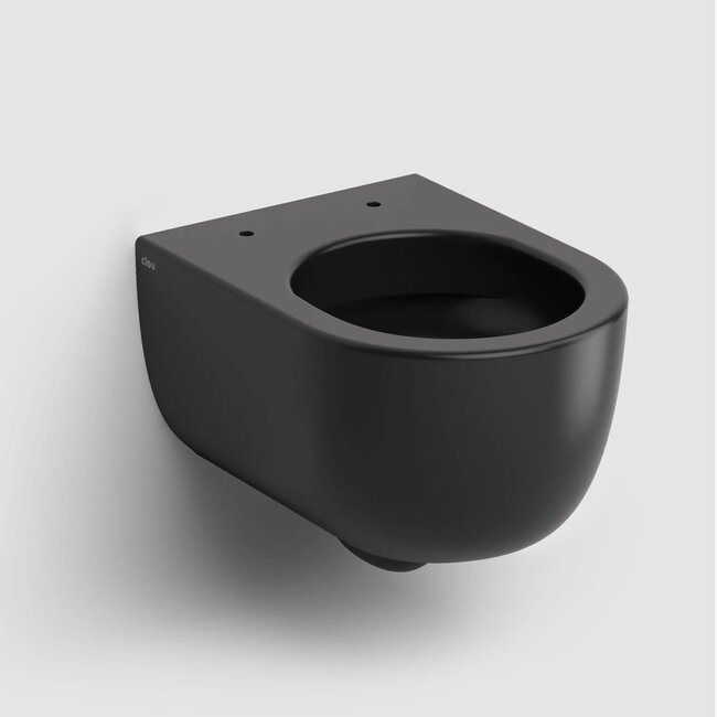 Clou Hammock Randloos Wandtoilet zwart 49 x37 cm met softclose zitting