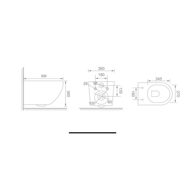 Aanbieding - wandtoilet spoelrandvrij met soft close toiletzitting -compleet
