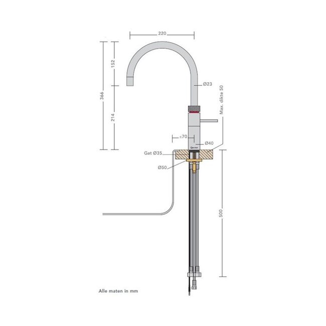 Quooker Fusion Round Chroom – 3-in-1 Kokendwaterkraan met PRO3 Reservoir