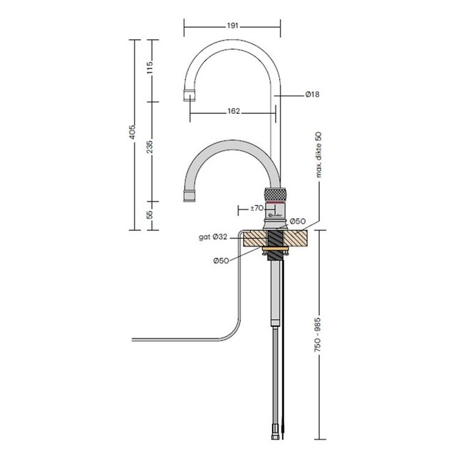 Quooker mengkraan Fusion Round zwart