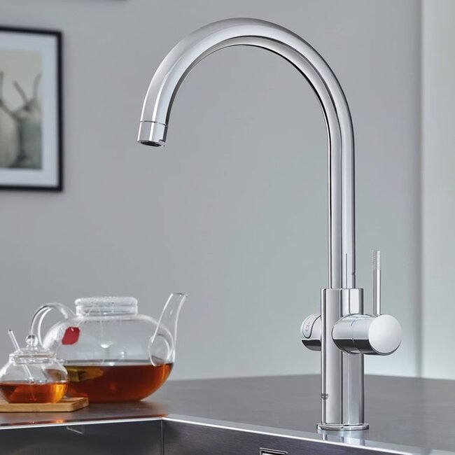 Grohe GROHE RED DUO 3-in-1 Kokendwaterkraan (C-uitloop) met 7 Liter Combi Boiler