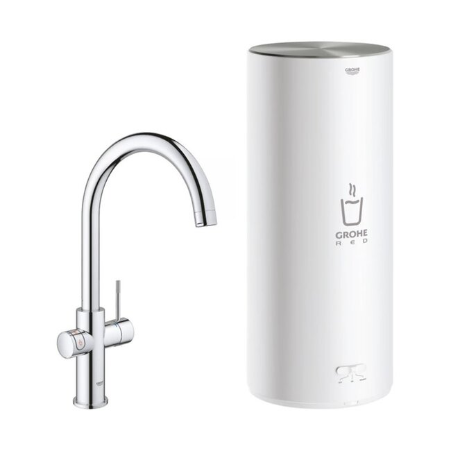 Grohe GROHE RED DUO 3-in-1 Kokendwaterkraan (C-uitloop) met 7 Liter Combi Boiler