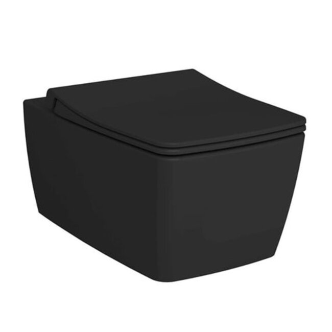 Geberit  UP320 met VitrA Metropol wandcloset mat zwart toilet set