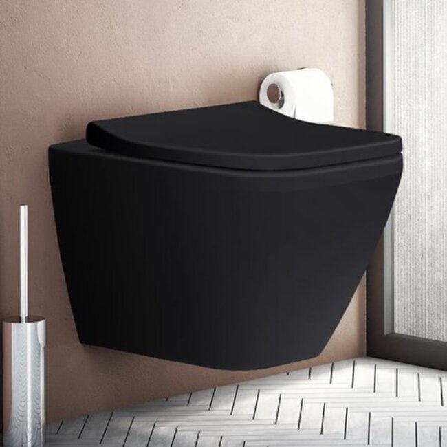Geberit  UP320 met VitrA Integra Hangtoilet – Mat Zwart Toilet Set