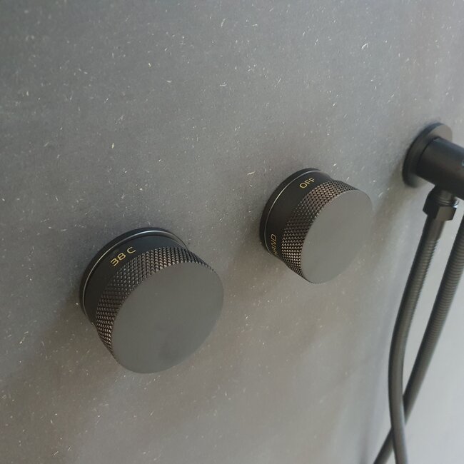 Como Mood60 Doucheset Zwart – Regendouche 25 cm met Thermostaatkraan