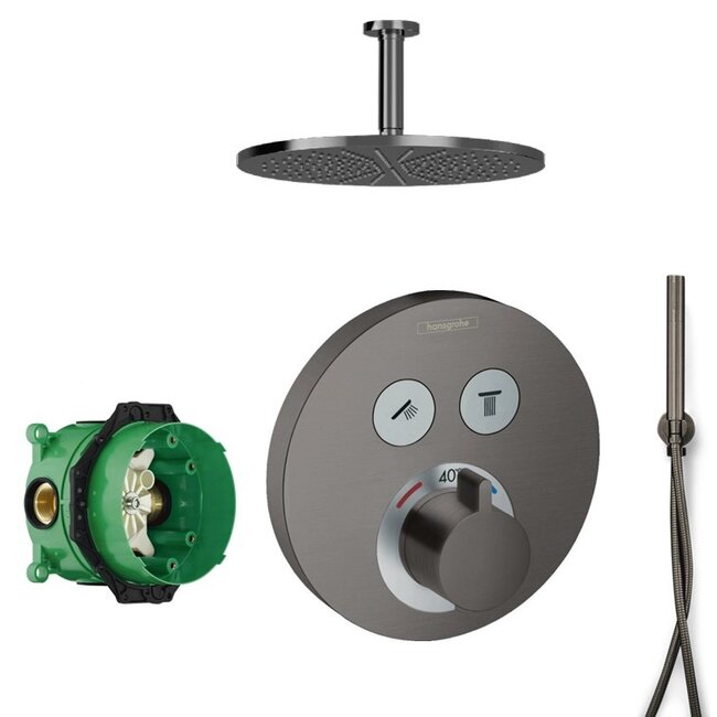 Hansgrohe ShowerSelect  plafond regendoucheset gunmetal - 30 cm hoofddouche