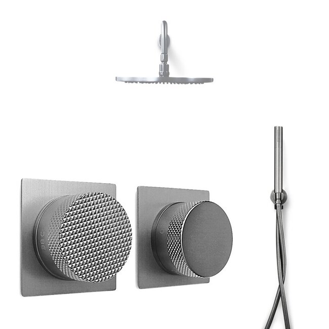 Como Mood60 doucheset met thermostaatkraan  - 20 cm douchekop  - nikkel