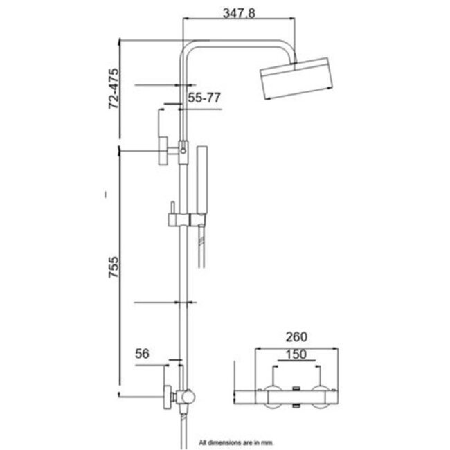 Brondby  opbouw regendouche - thermostatisch - hoofddouche 25cm - geborsteld brons