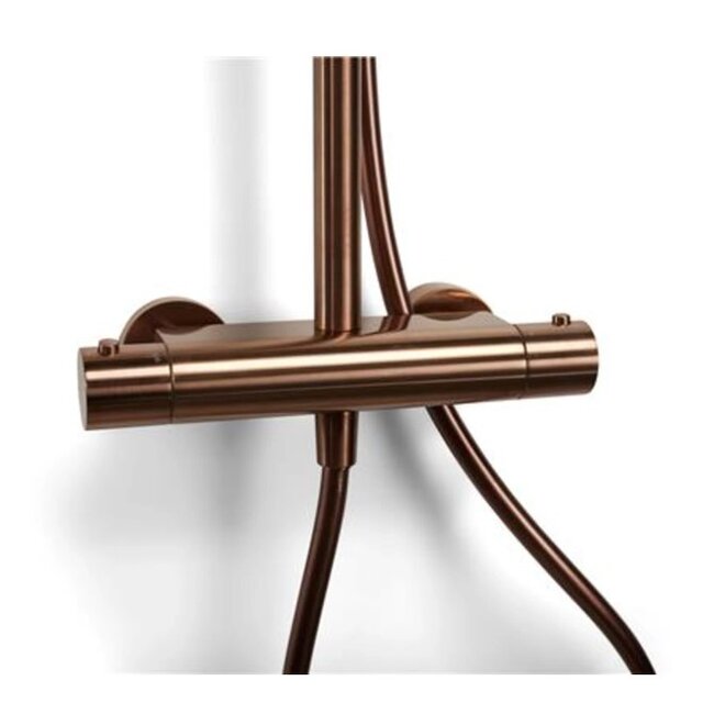 Brondby  opbouw regendouche - thermostatisch - hoofddouche 25cm - geborsteld brons