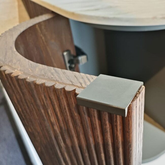 MONDIAZ KURVE badmeubel met wastafel 140cm - rond - walnut