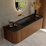 MONDIAZ KURVE badmeubel met wastafel 140cm - rond - walnut