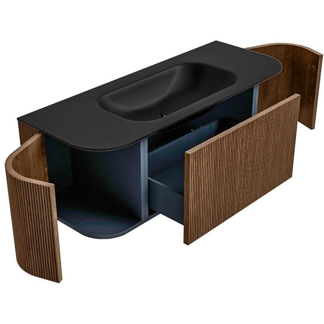 MONDIAZ KURVE badkamermeubel met wastafel 120cm  - walnut